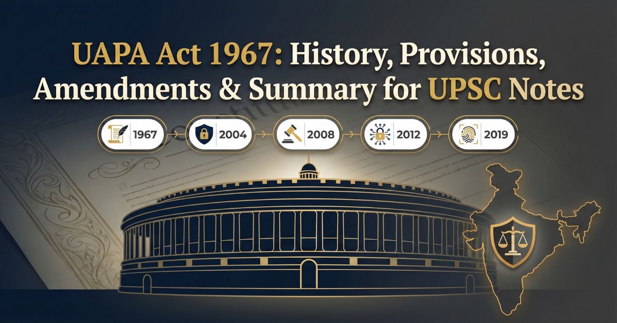 UAPA Act 1967: History, Provisions, Amendments & Summary for UPSC Notes