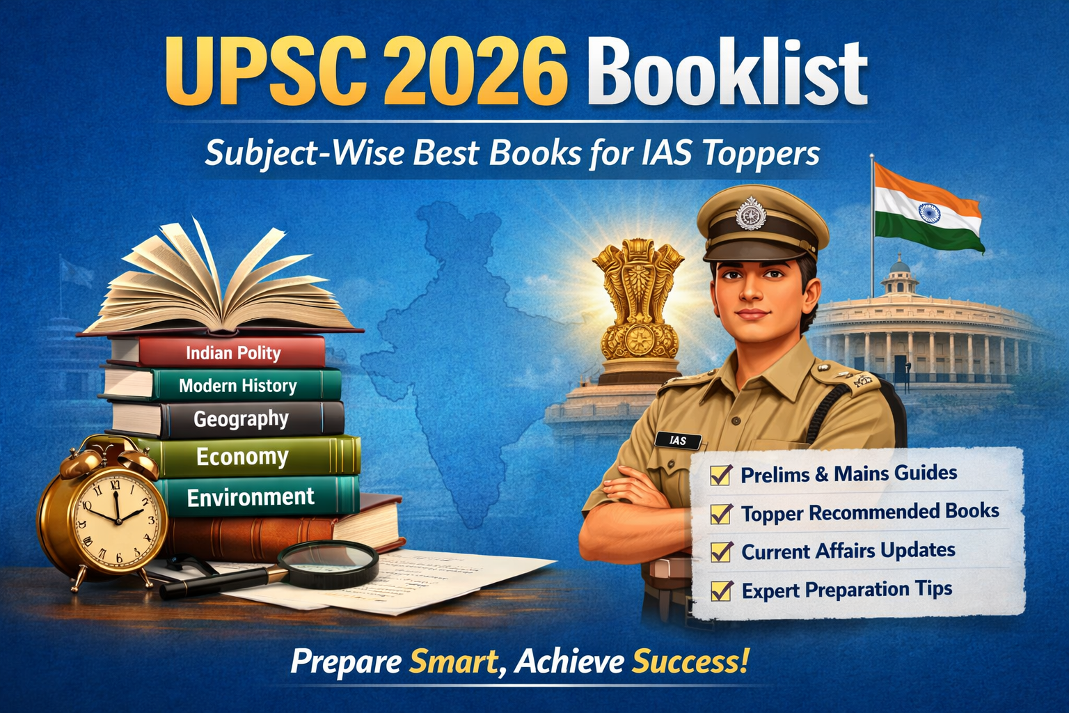 UPSC 2026 Booklist: Subject-Wise Best Books for IAS Toppers